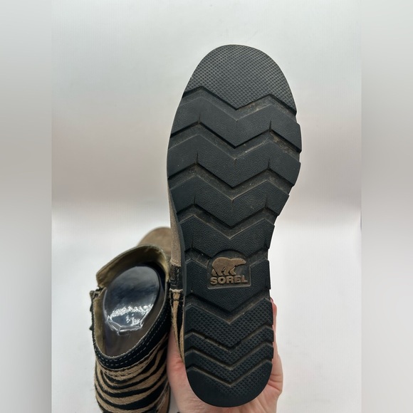 Sorel Major Low Ankle Boots Booties Shoes Womens SZ 7.5 Beige Suede Fur Leather - Picture 11 of 11